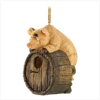 ** Read B4 Bidding ** WHEN PIGS FLY Birdhouse - Outdoor Living Collection