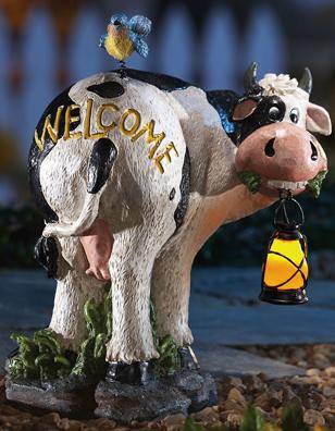 Cow And Bird Solar Welcome