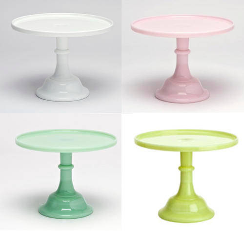 Milk Glass Cake stand BUNDLE - 4 colours (White/Pink/Jade/Yellow)