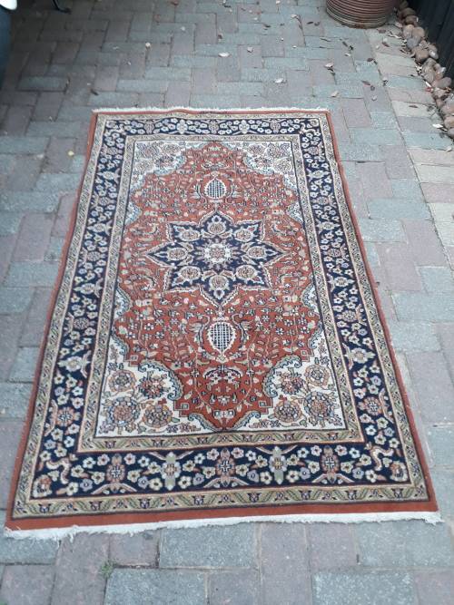 WOW! GORGEOUS ORIENTAL BELIEVE ISLAMABAD (SIGNED) FINELY WOVEN RUG CARPET PERSIAN STYLE  BLUE / RUST