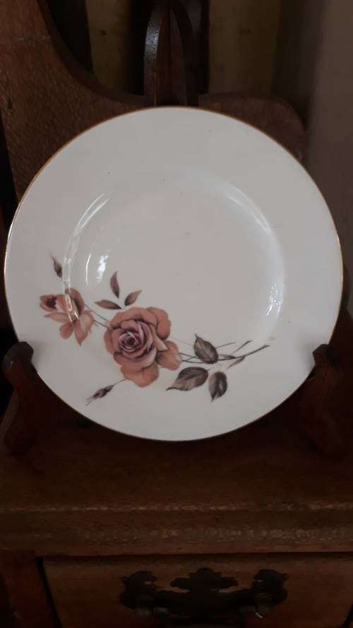 VINTAGE BELIEVED `50`S ROYAL ALBERT `PRELUDE` SIDE PLATE DUSTY PINK ROSES