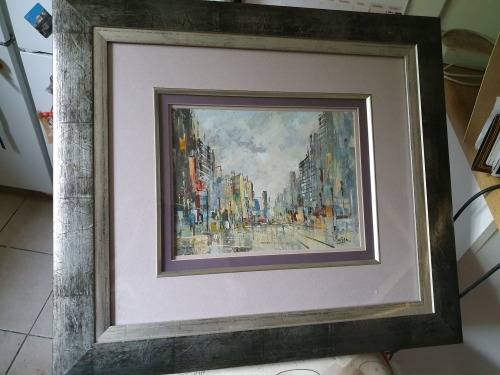MAGNIFICENT BEAUTIFULLY FRAMED OIL/ACRYLIC CITY SCAPE BY ARTIST L SMIT 84