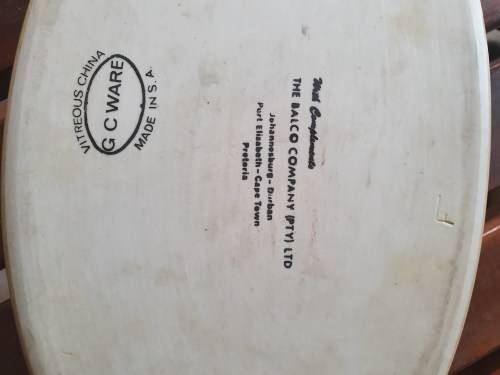 VINTAGE RETRO SOUTH AFRICAN G C WARE CERAMIC DISH WITH PATTERN