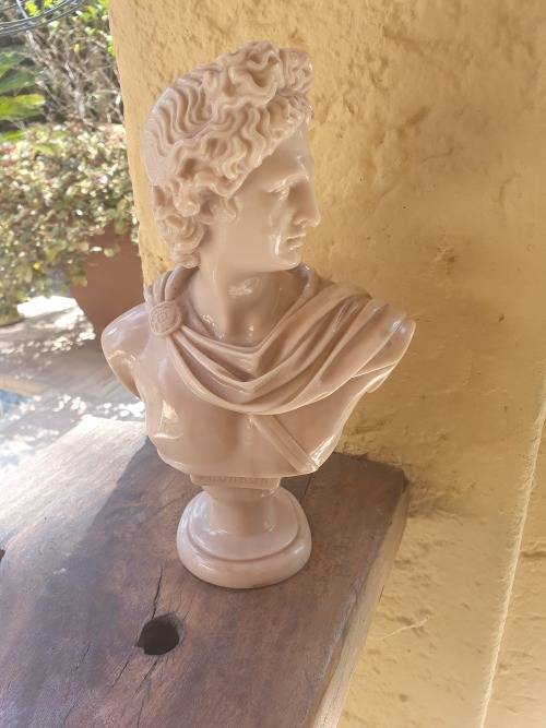 FOR THIA STONE LOOK RESIN BUST OF ONE OF THE GREEK GODS OR EMPERORS 22.5CM