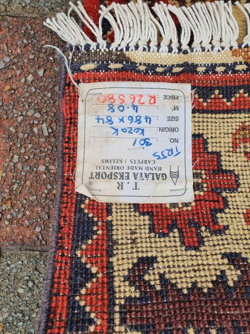 Beautiful  hand knotted Persian / Oriental 4.86 meters Kazak runner carpet with underfelt