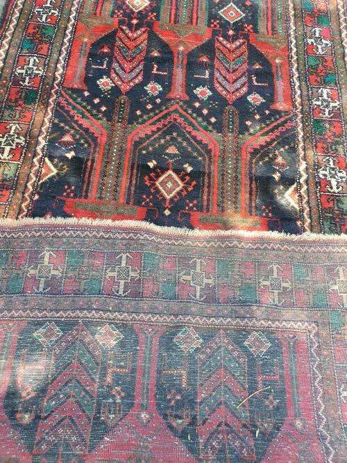 for Fanie Lovely hand knotted tribal persian rug bright colours with bird & Mehrab detail