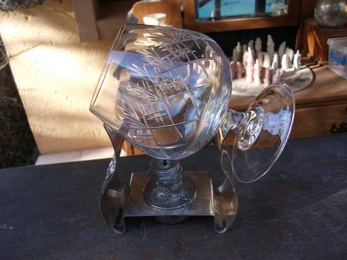 RATHER SOPHISTICATED SILVER PLATED BRANDY/COGNAC WARMER WITH DETAIL