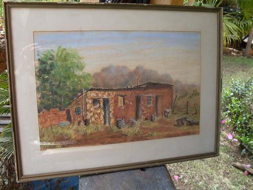 ORIGINAL SIGNED OLIVE CODY & FRAMED PASTEL OF OLD PONDOKKIE. HAS IT'S CHARM.