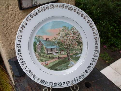CURRIER & IVES FOUR SEASONS PLATE "SPRING" DIAMETER 21CM