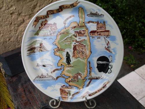 CAMPAGNOLU FRANCE DECORATIVE SOUVENIR "CORSICA" PLATE