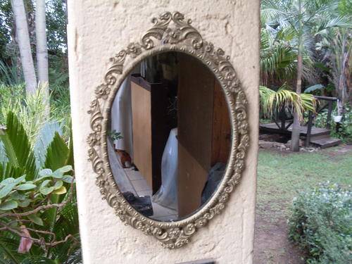 NO. 2 SMALL CAST ORNATE GILT MIRROR. lOVELY PIECE!