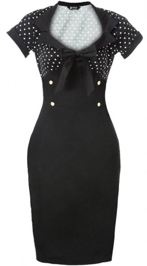 Black Pin Up Wiggle Dress