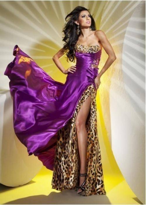 Majestic Purple and Leopard print dress