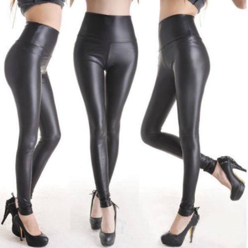 High Waist Leather Look fashion leggings