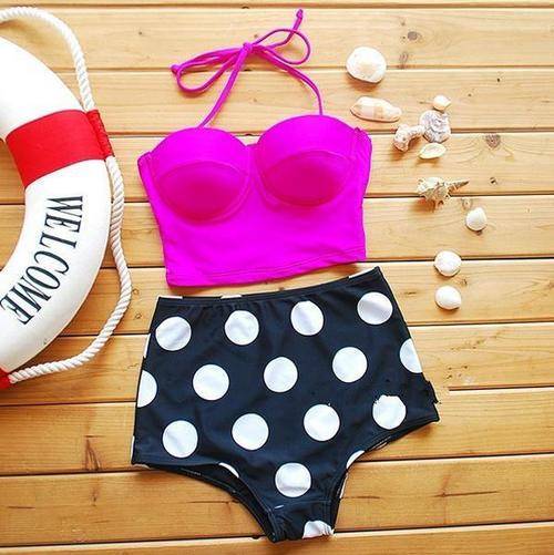 Retro High Waisted Swimwear