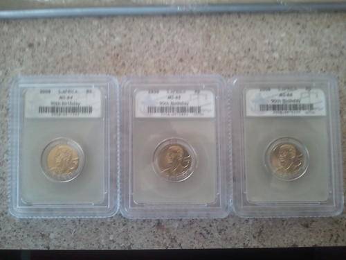 VERY NICE MANDELA BIRTHDAY COIN SET MS64, MS65, MS66