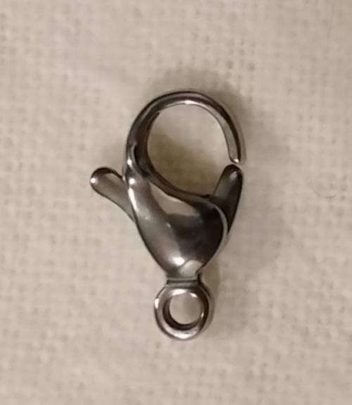 20 x Stainless Steel Lobster Clasps. 12mm x 7mm x 4mm, hole 1.5mm