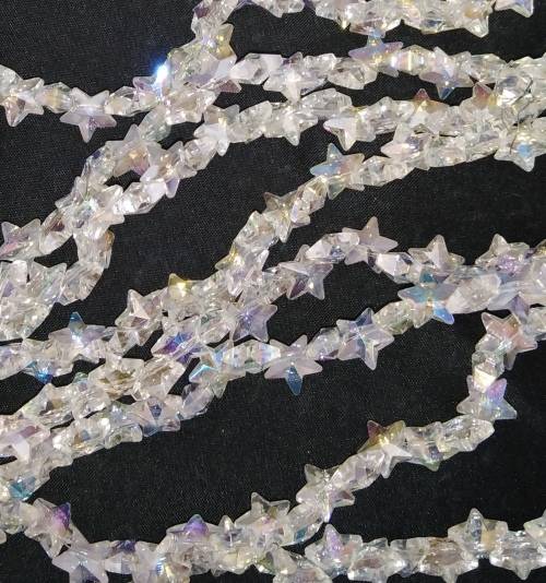 1 x Strand Electroplated Glass Beads, Star Shape. 9.5mm x 10mm x 5.5mm, hole 0.9mm (50 Beads)