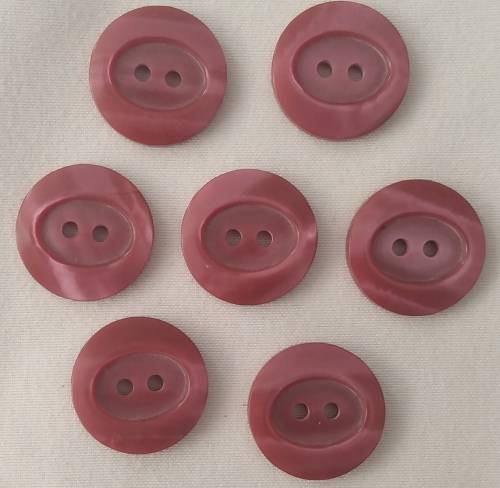 7 x Purple Resin Buttons, 16mm