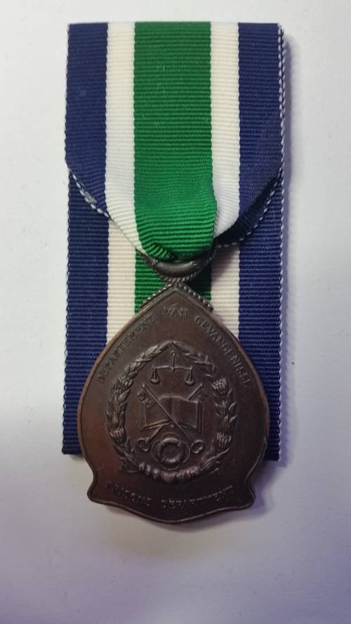SA Prison's Service Faithful Service medal