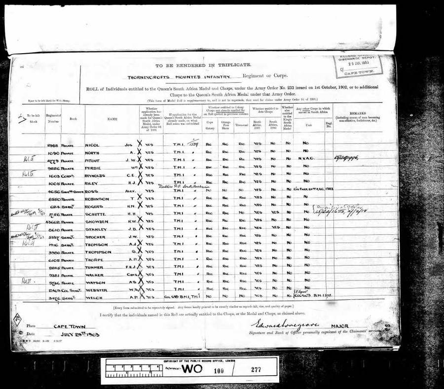 Boer War - QSA medal - Full size - Original - Thorneycrofts MI (7 confirmed clasps)