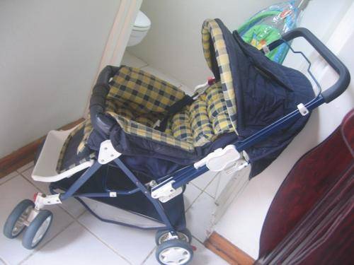 Yellow and Blue Stroller
