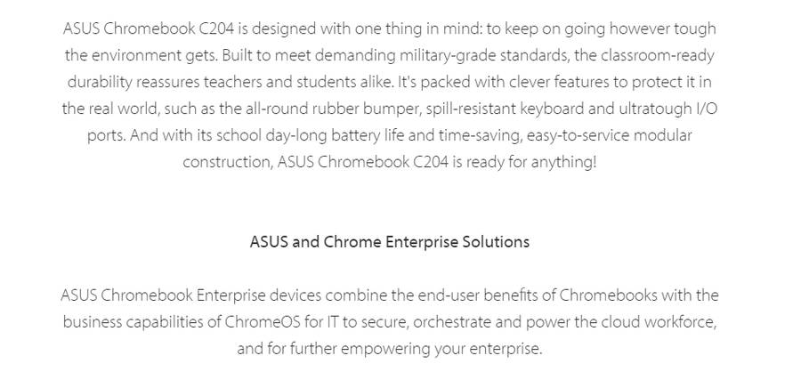 ASUS Chromebook C204MA