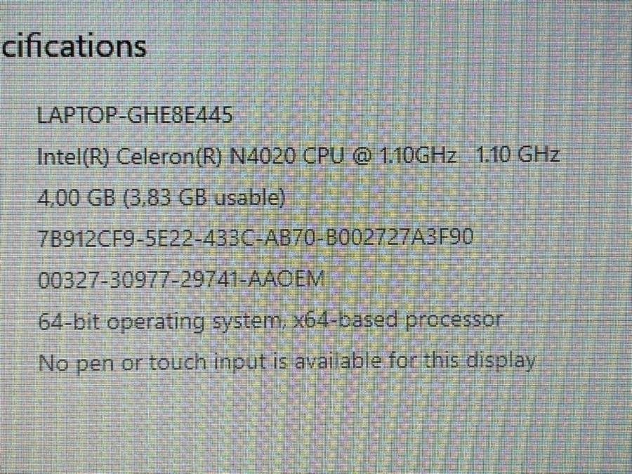 ASUS E410MA-C4128P0T MOTHERBOARD |  11TH GEN CELERON N4020 @ 1.10GHz  (128GB EMMC + 4GB RAM ONBOARD)