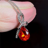 GOLD PL CRYSTAL NECKLACE WITH CHAIN