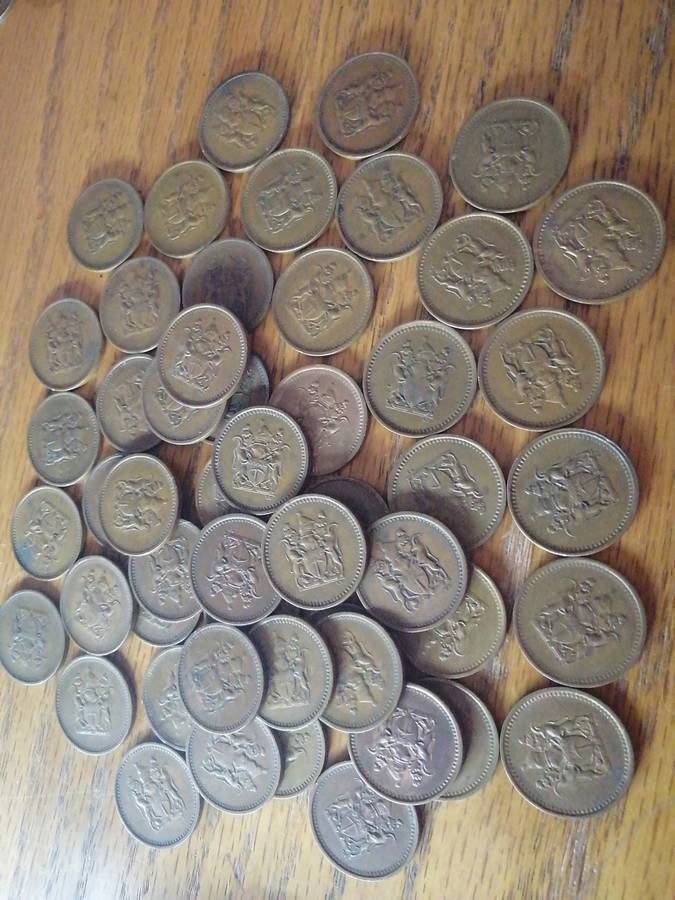 Mix of Rhodesia 1c coins. (52 coins)