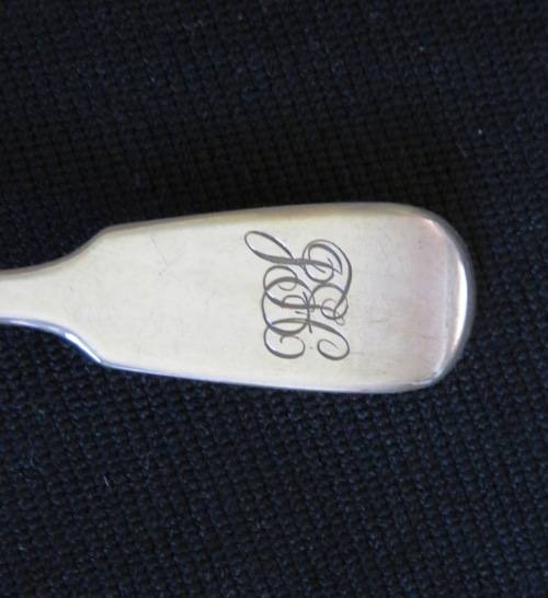SET OF SIX VICTORIAN SILVER DESERT SPOONS - LONDON 1853