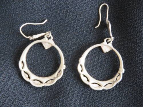 SILVER MARCASITE HOOP EARRINGS