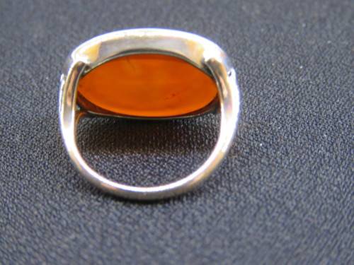 VICTORIAN LARGE SILVER CORNELIAN INTAGLIO SEAL RING