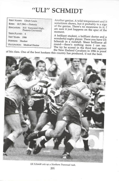 THE LEGENDS OF SPRINGBOK RUGBY 1889 - 1989 edited by K.CLAYTON
