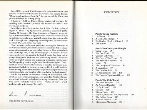 THE DARK STREAM  by LEON ROUSSEAU - THE STORY OF EUGENE N. MARAIS