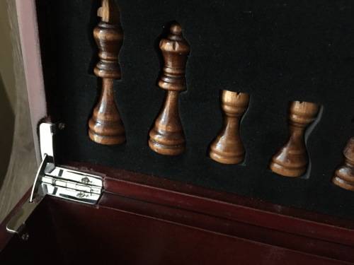 Wooden Chess Set with Wine Box & Wine Accessories