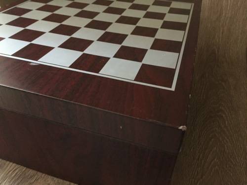 Wooden Chess Set with Wine Box & Wine Accessories
