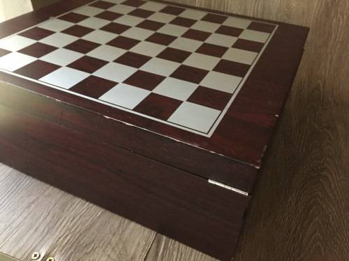 Wooden Chess Set with Wine Box & Wine Accessories