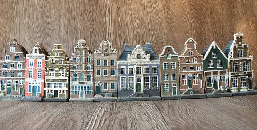 Vintage Miniture Dutch Houses, Cast Resin (Bid for all)
