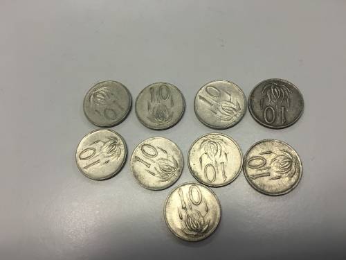 9 x 10c coins