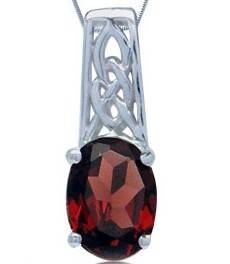 0.95ct GARNET Pendant in Sterling Silver