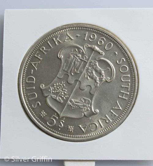 1960 SA UNION 5 SHILLING (CROWN) IN SPECTACULAR CONDITION *CRACKED DIE