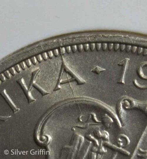 1960 SA UNION 5 SHILLING (CROWN) IN SPECTACULAR CONDITION *CRACKED DIE