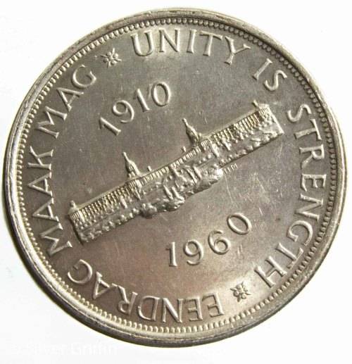 1960 SA UNION 5 SHILLING (CROWN) IN SPECTACULAR CONDITION *CRACKED DIE