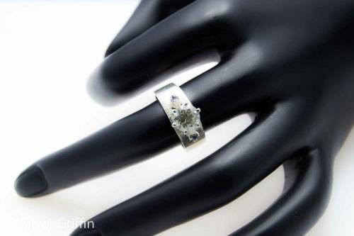 1.38 ct J-K SI2 Colour Round Cut Moissanite  925 Solid Silver Ring