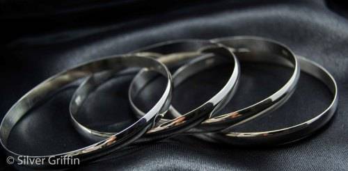Stunning 99.9 Pure Solid Silver Bangles 4 Available
