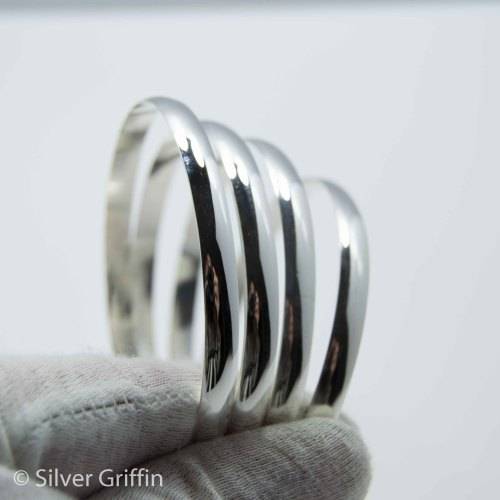 Stunning 99.9 Pure Solid Silver Bangles 4 Available