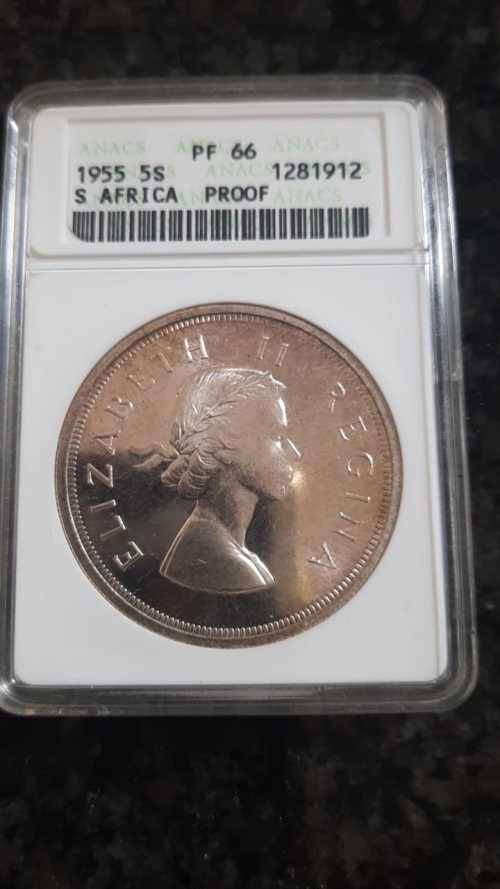 1955 S. AFRICA 5s PROOF PF66