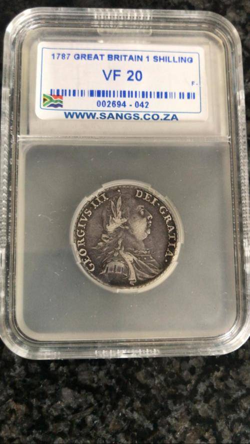 1787 GREAT BRITAIN 1 SHILLING VF20.
