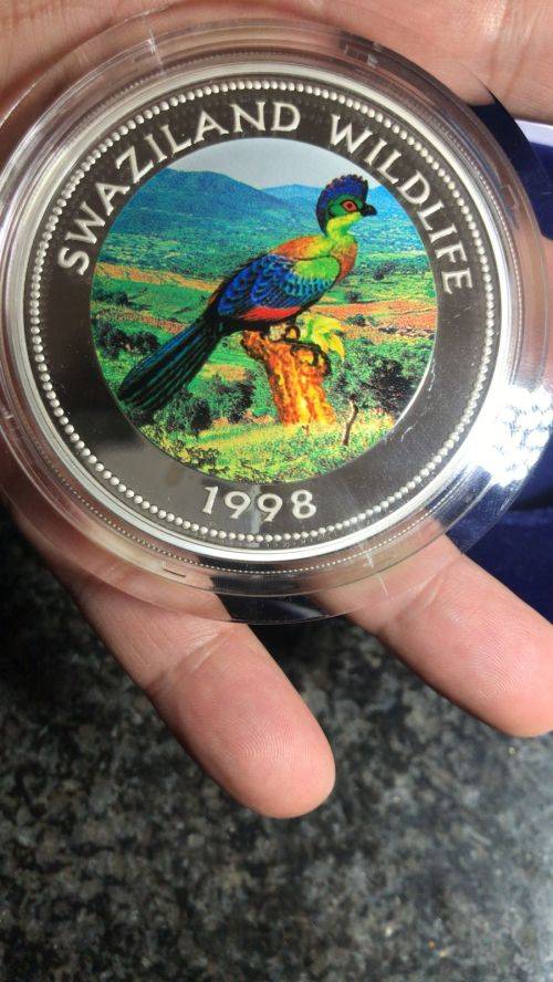5 Oz 999 SILVER COIN .SWAZILAND WILDLIFE .LEGAL TENDER. LIMITED MINTAGE 0F 500ps